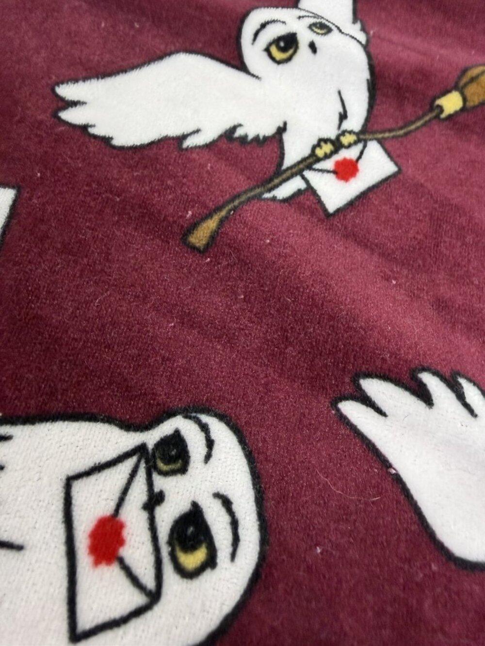 Harry Potter XL (16/18) Women Hogwarts Hedwig Owl Long Sleeve Pajama Set GUC - Picture 7 of 10